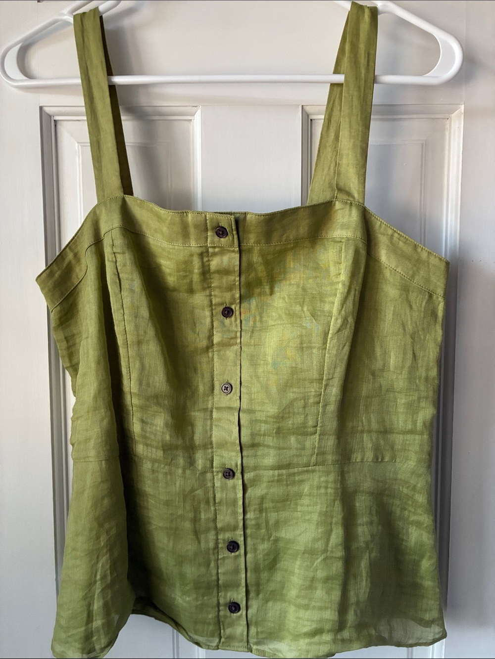 Banana Republic Olive Green Shirred Top